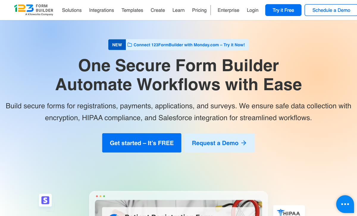 123FormBuilder homepage