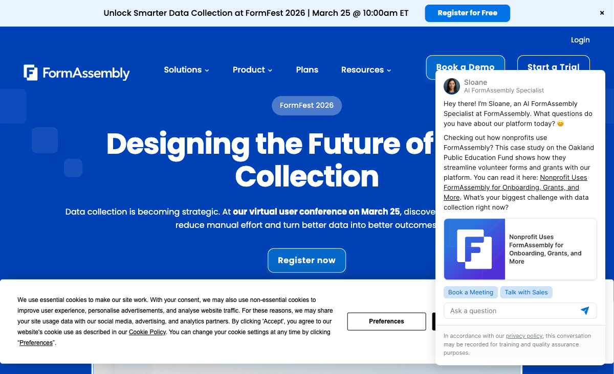 FormAssembly homepage