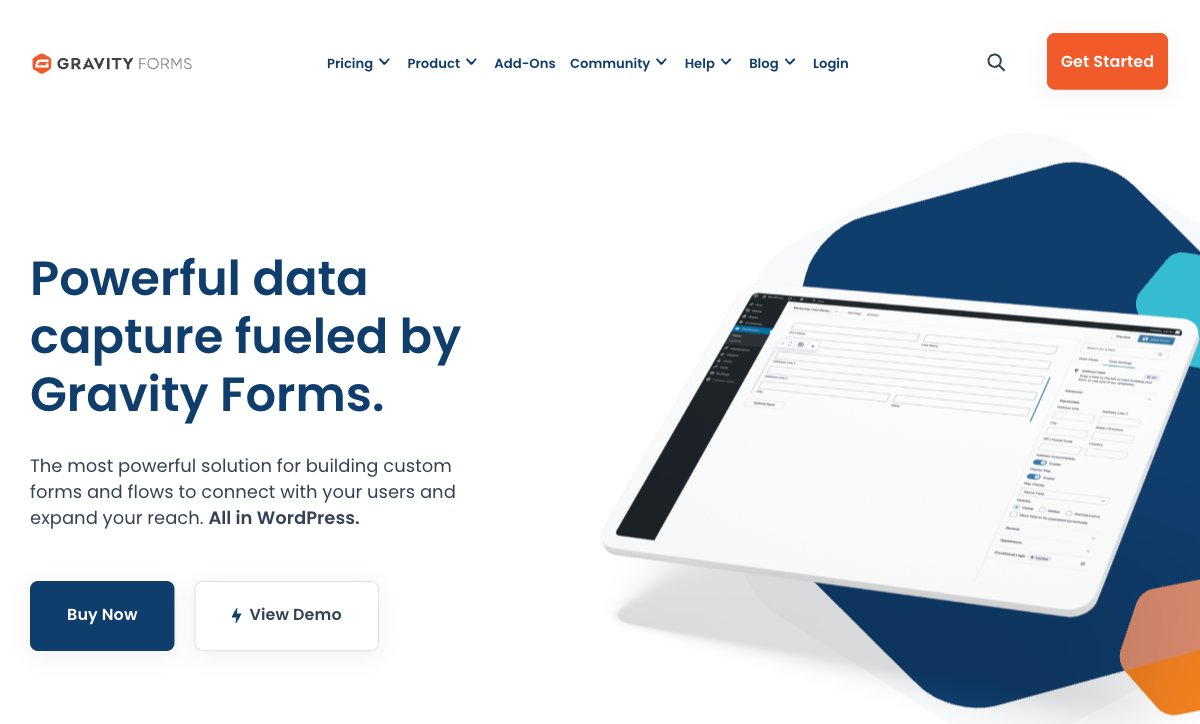 Gravity Forms homepage