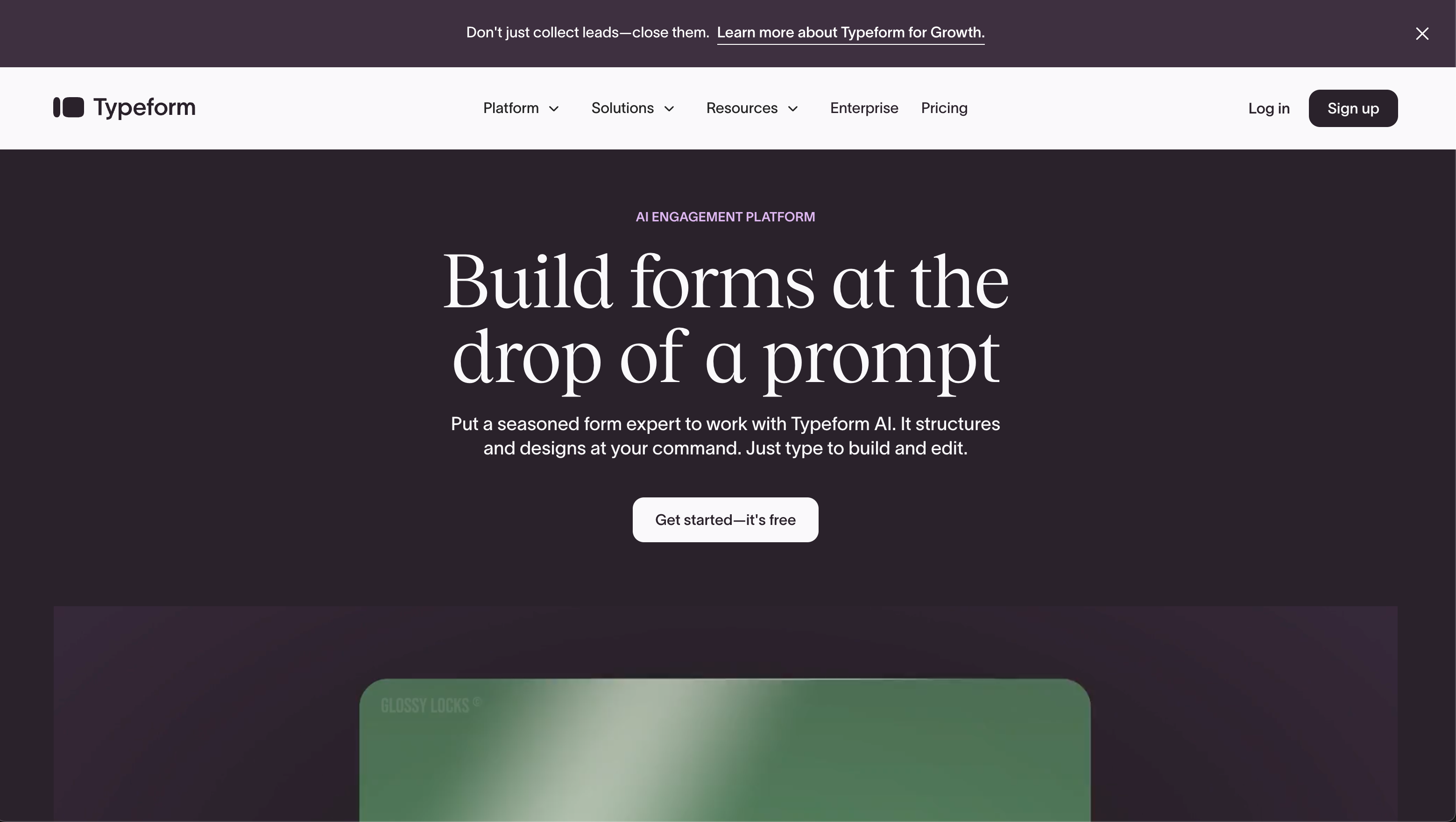 Typeform homepage