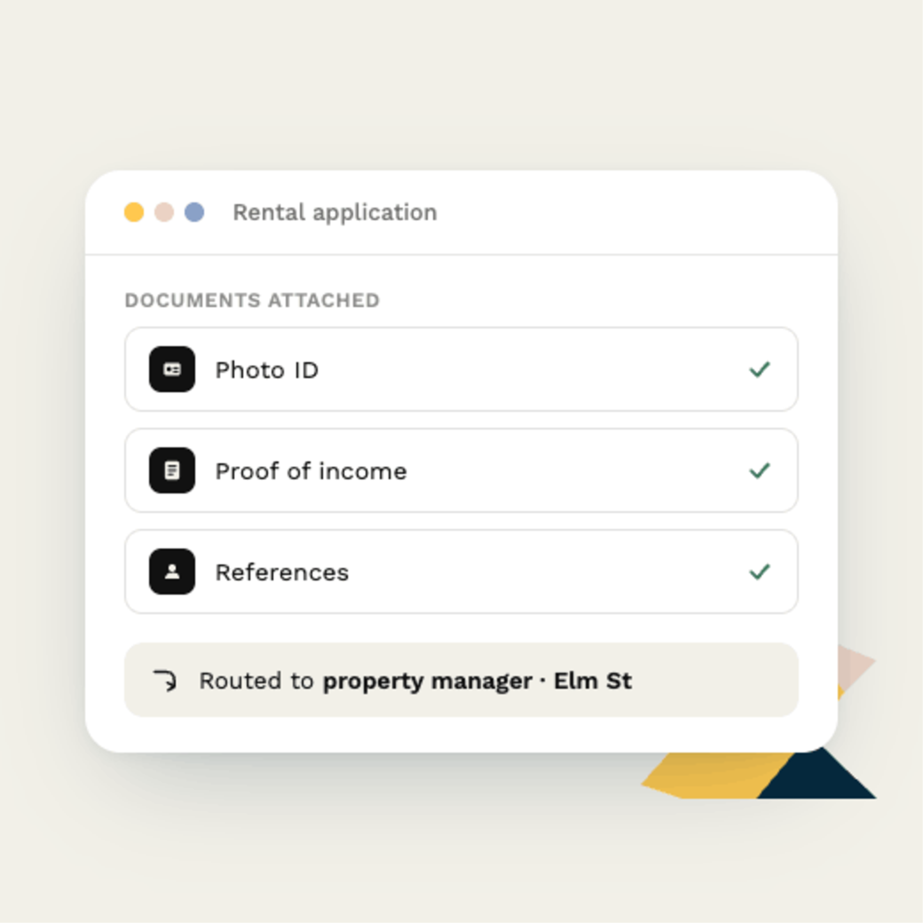 Tenant application form in Paperform